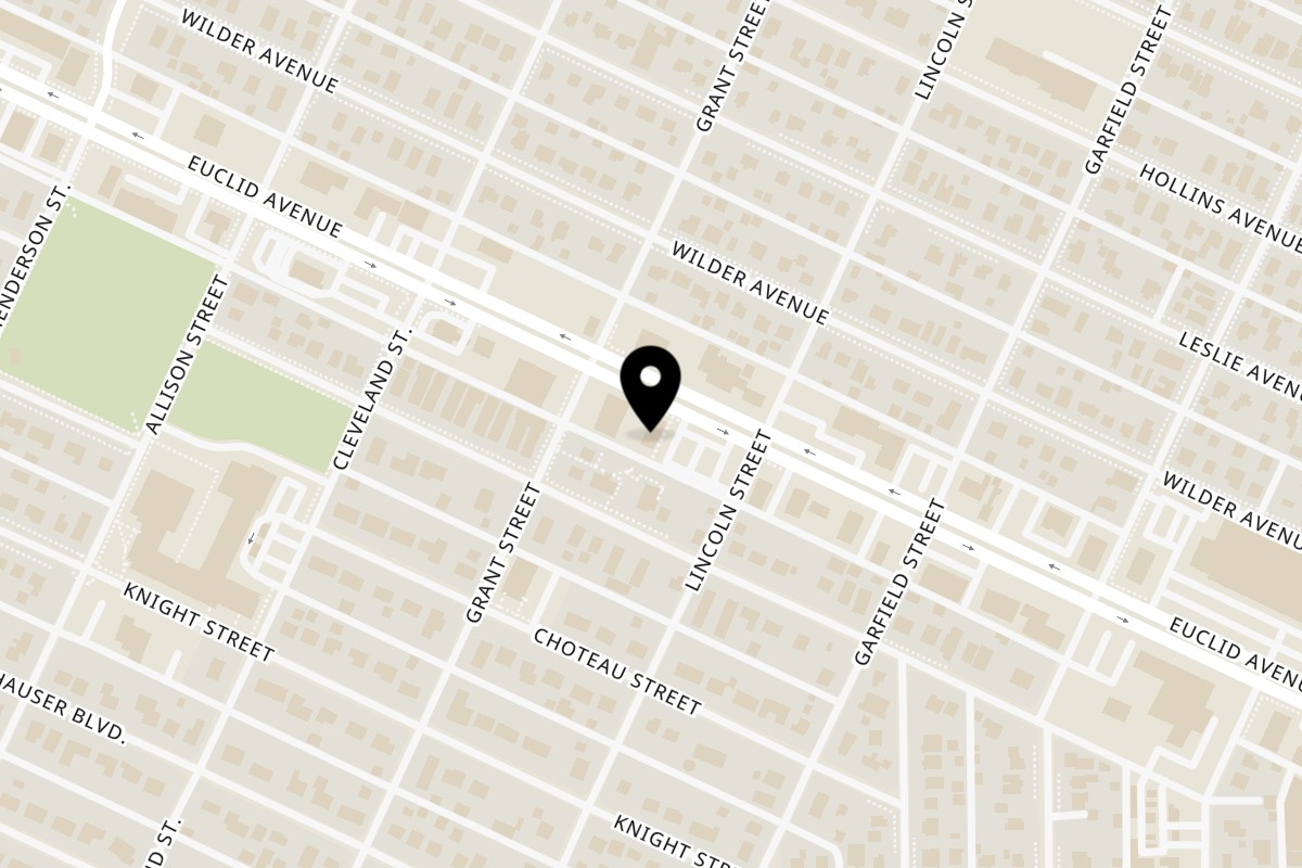 Map showing the location of Everest Indian kitchen - Helena on 1001 Euclid Avenue in Helena